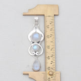 Rainbow Moonstone Silver Pendants