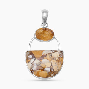 Brecciated Mookaite Silver Pendants