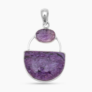 925 Sterling Silver Charoite Pendants