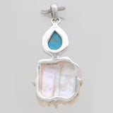 Fresh Water Pearl & Mexican Turquoise Pendants