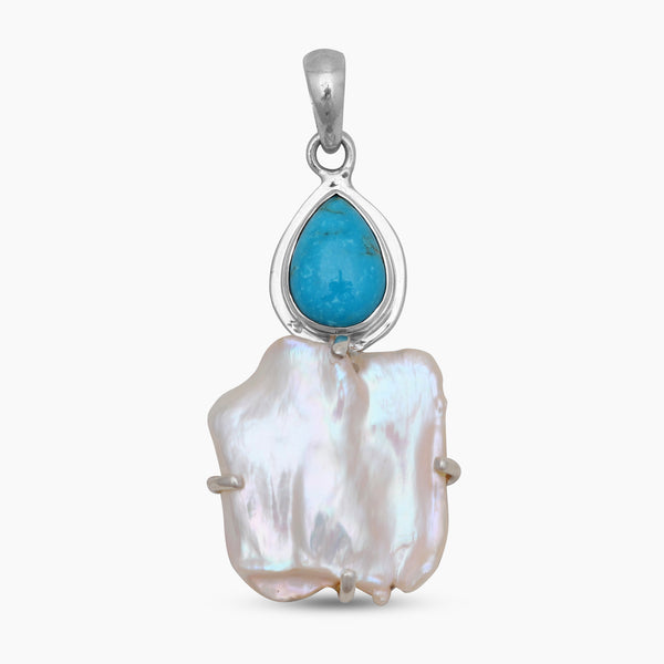 Fresh Water Pearl & Mexican Turquoise Pendants