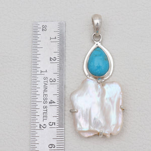 Fresh Water Pearl & Mexican Turquoise Pendants