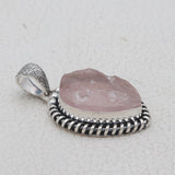 925 Starling Silver Rose Quartz Pendant Set