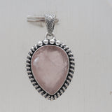 925 Starling Silver Rose Quartz Pendant Set