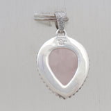 925 Starling Silver Rose Quartz Pendant Set