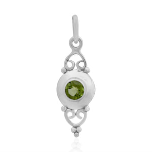Peridot Silver Minimalist Pendant
