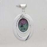 Ruby Zoisite Silver Pendant Set