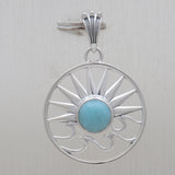 925 Starling Silver Larimar Pendant Set