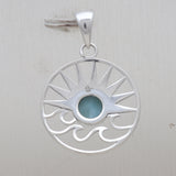 925 Starling Silver Larimar Pendant Set