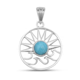 925 Starling Silver Larimar Pendant Set