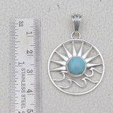 925 Starling Silver Larimar Pendant Set