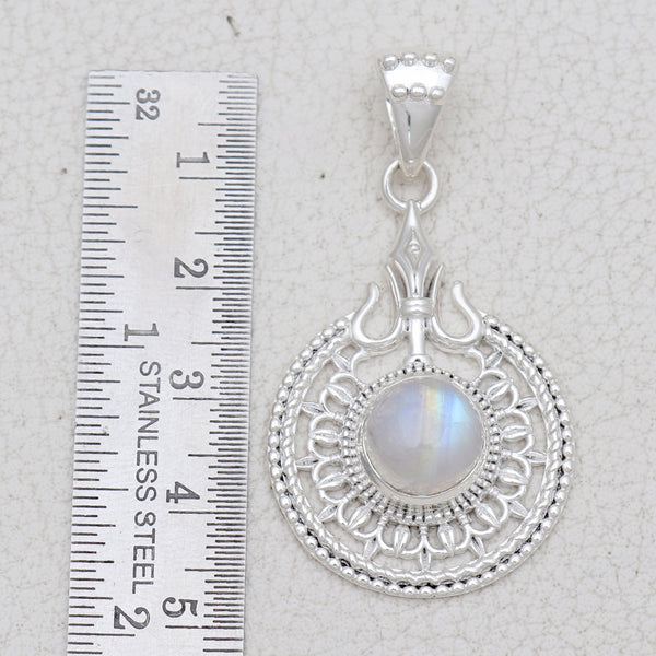 Rainbow Moonstone Silver Pendants