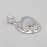 Rainbow Moonstone Silver Pendant Set