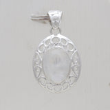 Rainbow Moonstone Silver Pendant Set