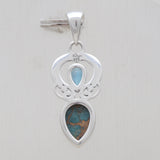 925 Silver Blue Copper Turquoise Pendant