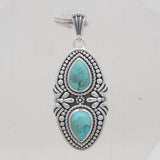 Boulder Turquoise Silver Pendant Set