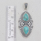 Boulder Turquoise Silver Pendant Set