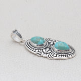 Boulder Turquoise Silver Pendant Set