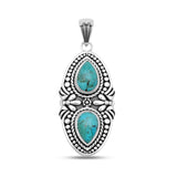 Boulder Turquoise Silver Pendant Set