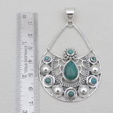 925 Sterling Silver Tibetan Turquoise Jewelry Sets