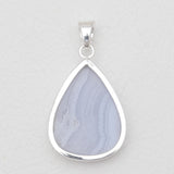 Blue Lace Agate 925 Silver Pendants