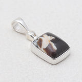 925 Sterling Silver Peanut Wood Jasper Pendants