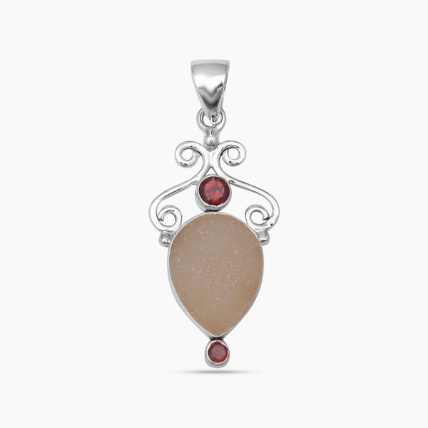 925 Silver Titanium Druzy Pendants