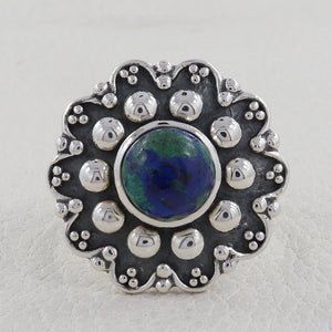 Azurite Malachite Silver Rings