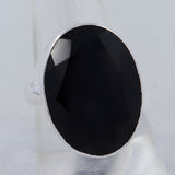 Large Black Onyx Silver Ring