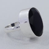 Large Black Onyx Silver Ring