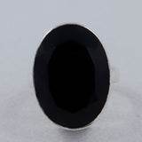 Large Black Onyx Silver Ring