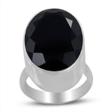 Large Black Onyx Silver Ring