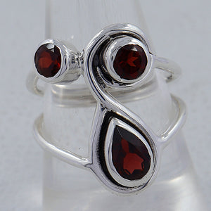 925 Sterling Silver Garnet Ring