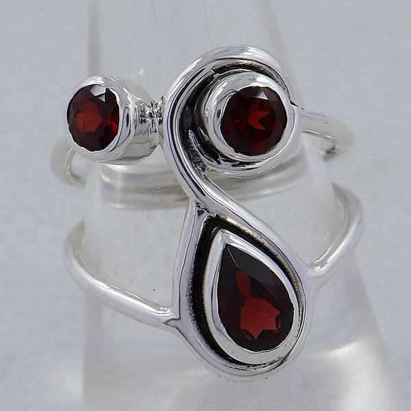 925 Sterling Silver Garnet Ring