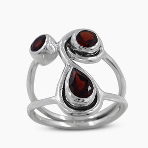 925 Sterling Silver Garnet Rings