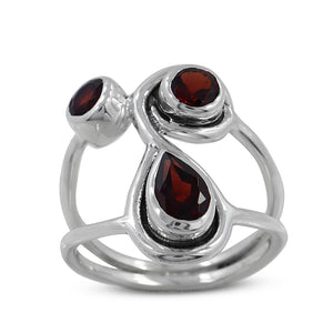 925 Sterling Silver Garnet Ring