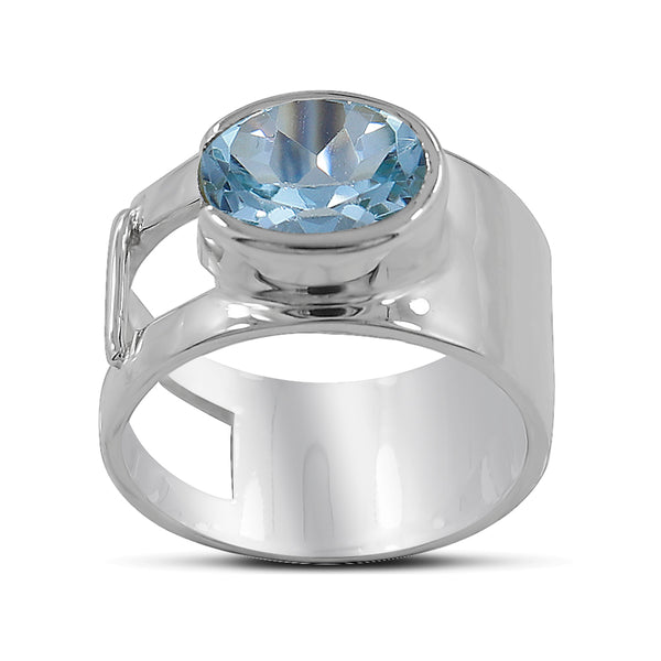 925 Sterling Silver Blue Topaz Ring