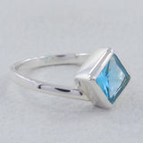 Stunning Blue Topaz Silver Ring