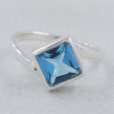 Stunning Blue Topaz Silver Ring