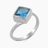 Stunning Blue Topaz Silver Ring