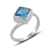 Stunning Blue Topaz Silver Ring