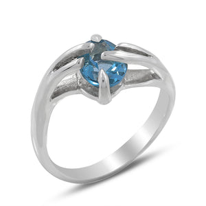 925 Sterling Silver Blue Topaz Ring