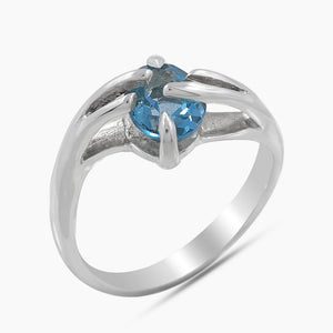 925 Sterling Silver Blue Topaz Ring