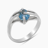 925 Sterling Silver Blue Topaz Ring