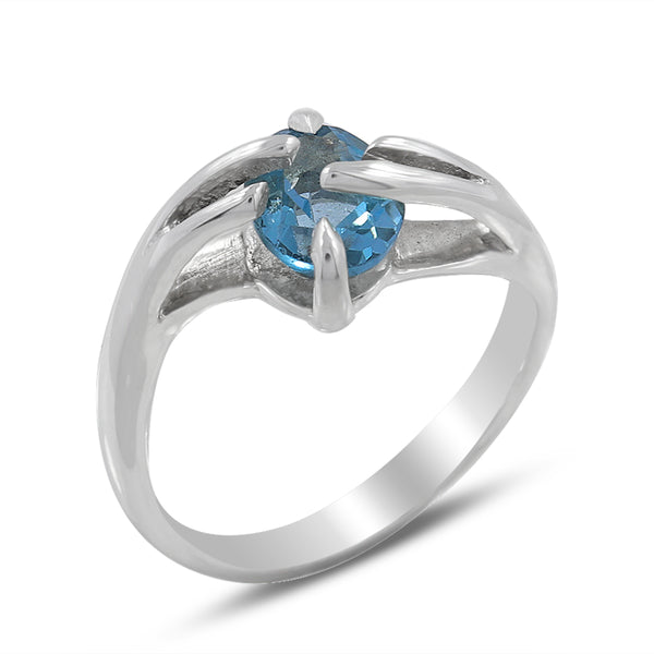 925 Sterling Silver Blue Topaz Ring