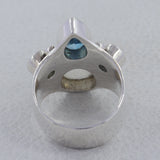 Rainbow Moonstone Silver Ring