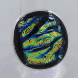 Dichroic Glass Sterling Silver Ring