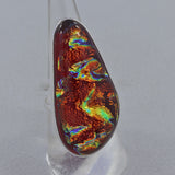 Multi-Color Blending Dichroic Glass Silver Ring