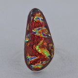 Multi-Color Blending Dichroic Glass Silver Ring