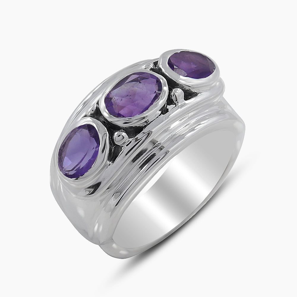 Amethyst Silver Rings
